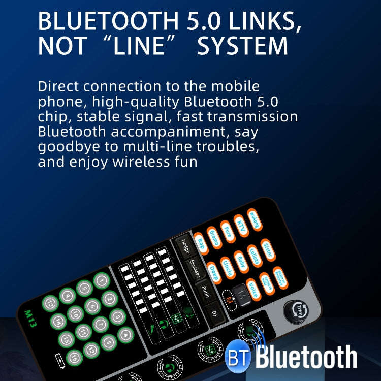 M13 Phone Live Broadcast Voice Changer Bluetooth Sound Card(Black)