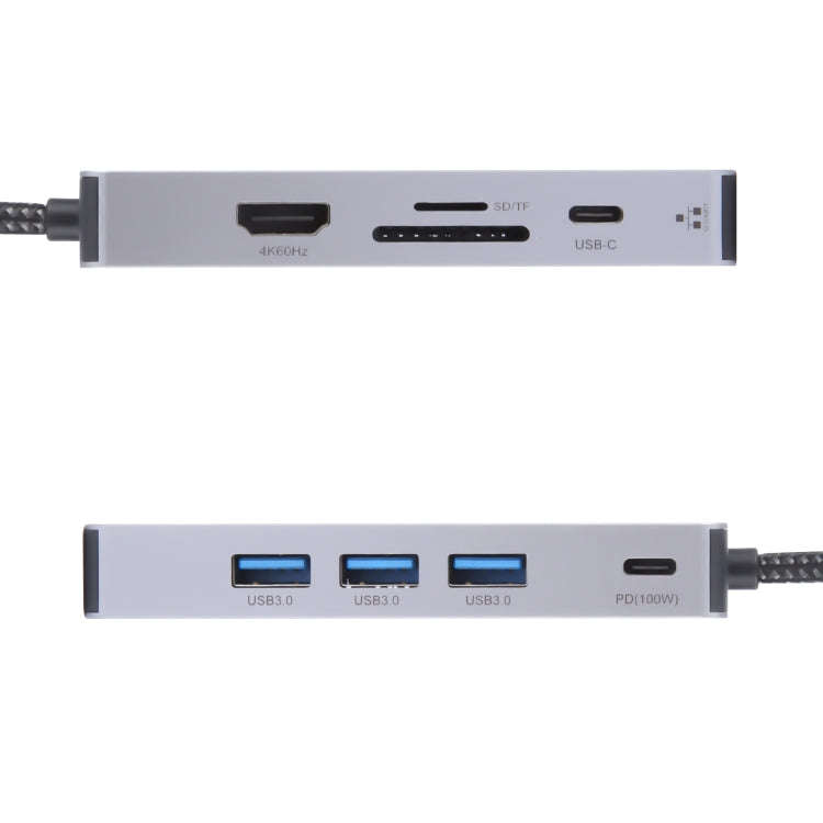 BYL-2318 9 in 1 USB-C / Type-C to USB3.0+Type-C+1000M Ethernet+HDTV+SD / TF Dual Card Slot Dockin...