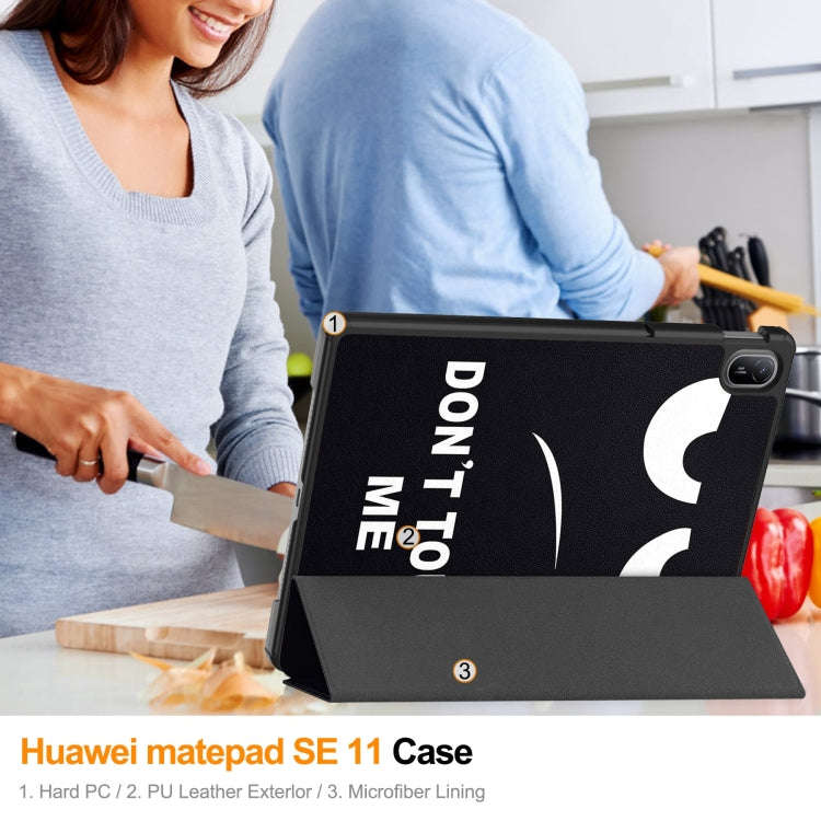 For Huawei Matepad SE 11 Painted 3-Fold Holder Smart Leather Tablet Case(Big Eye)