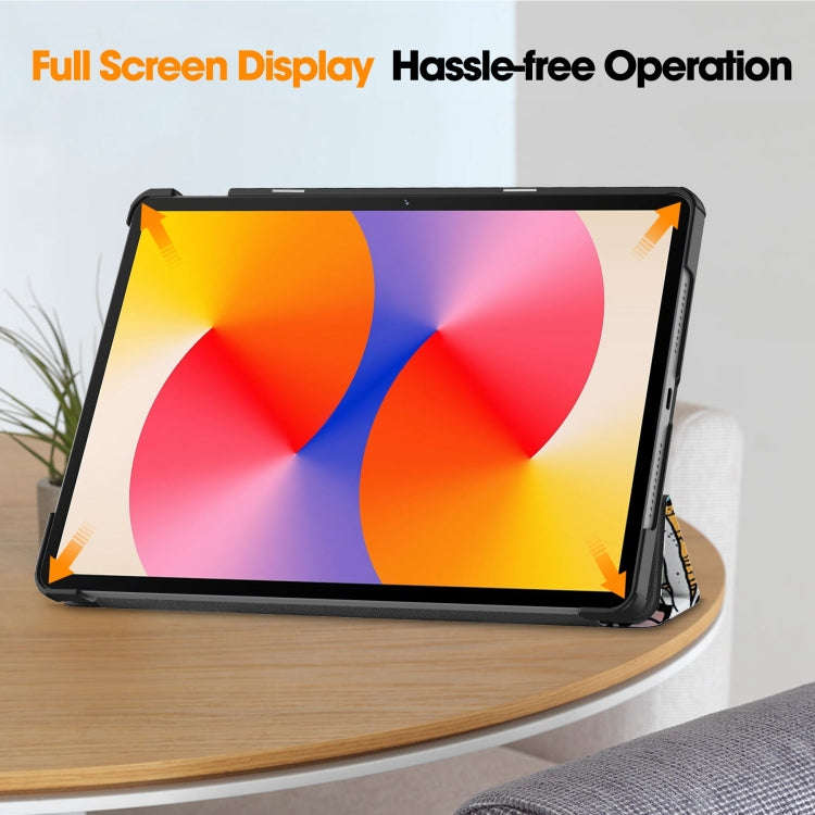 For Huawei Matepad SE 11 Painted 3-Fold Holder Smart Leather Tablet Case(Graffiti)