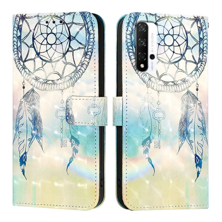 For Honor 20 / 20 Pro / 20S 4G 3D Painting Horizontal Flip Leather Phone Case(Dream Wind Chimes)