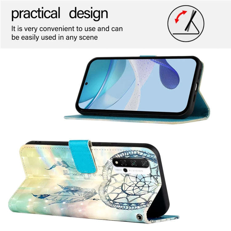 For Honor 20 / 20 Pro / 20S 4G 3D Painting Horizontal Flip Leather Phone Case(Dream Wind Chimes)