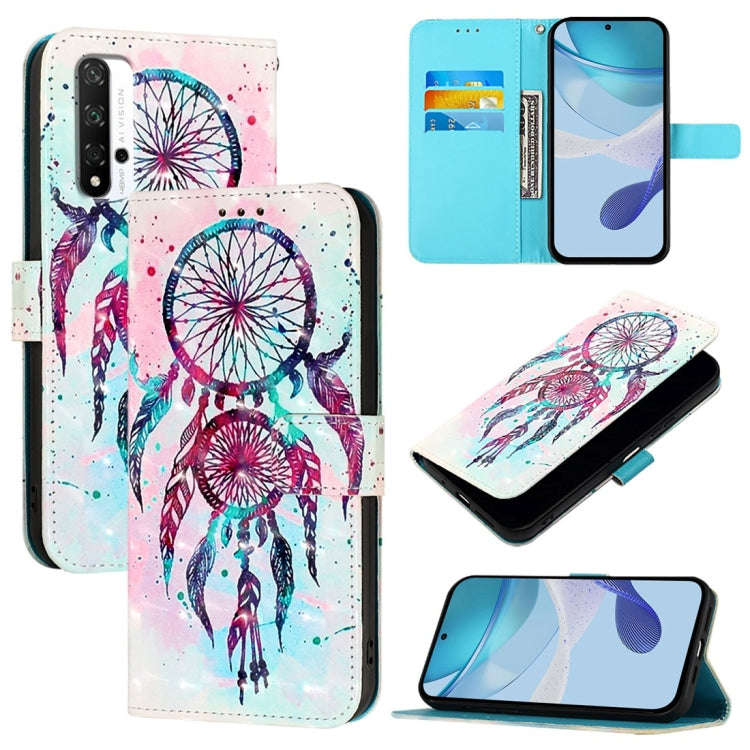 For Honor 20 / 20 Pro / 20S 4G 3D Painting Horizontal Flip Leather Phone Case(Color Drop Wind Chi...