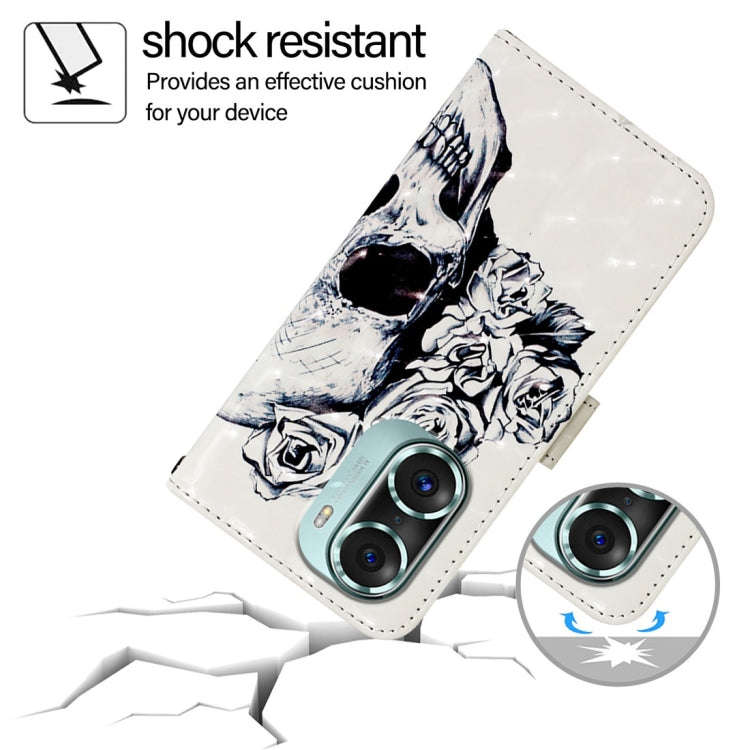 For Honor 60 Pro 3D Painting Horizontal Flip Leather Phone Case(Skull)