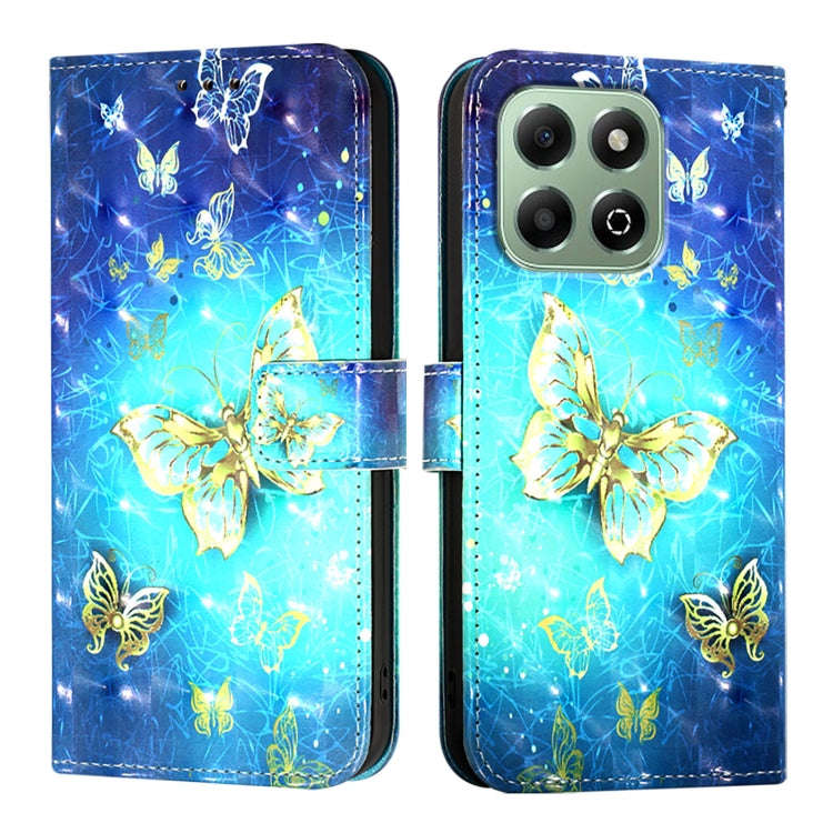 For Honor X6b 3D Painting Horizontal Flip Leather Phone Case(Golden Butterfly)