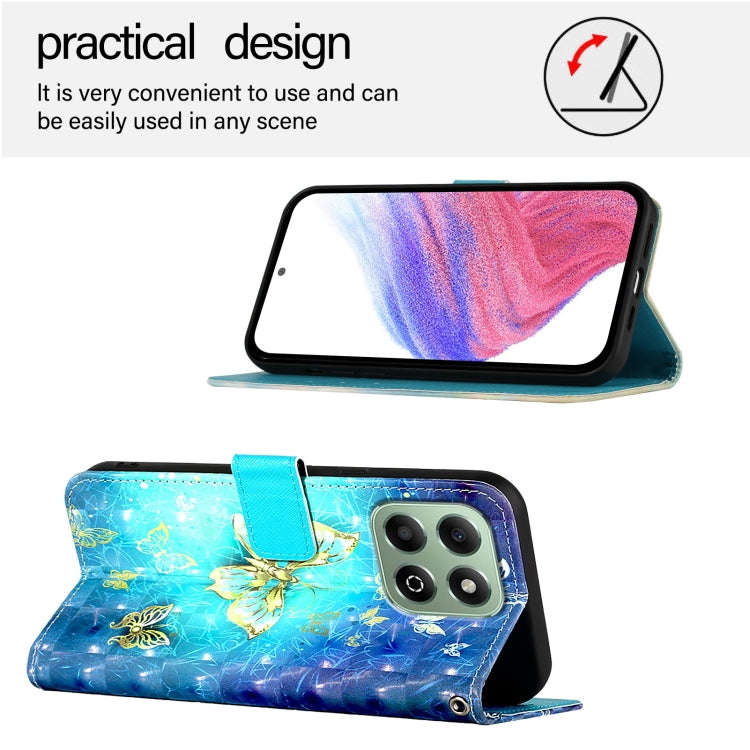 For Honor X6b 3D Painting Horizontal Flip Leather Phone Case(Golden Butterfly)