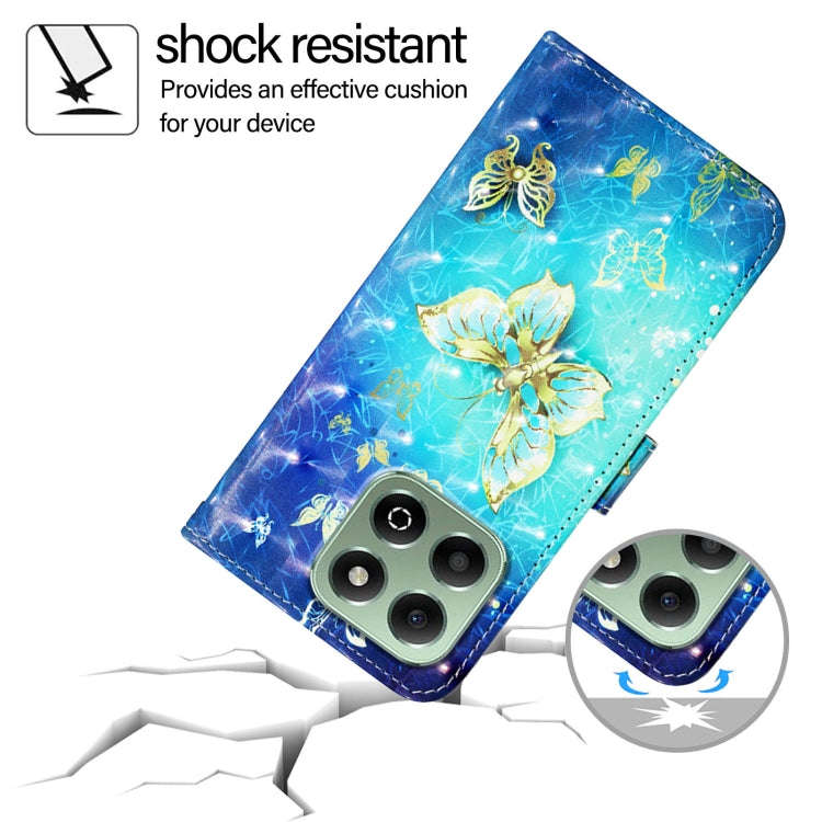 For Honor X6b 3D Painting Horizontal Flip Leather Phone Case(Golden Butterfly)