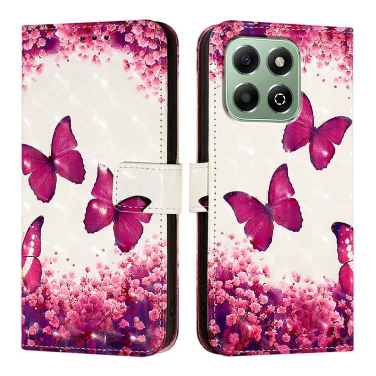 For Honor X6b 3D Painting Horizontal Flip Leather Phone Case(Rose Butterfly)