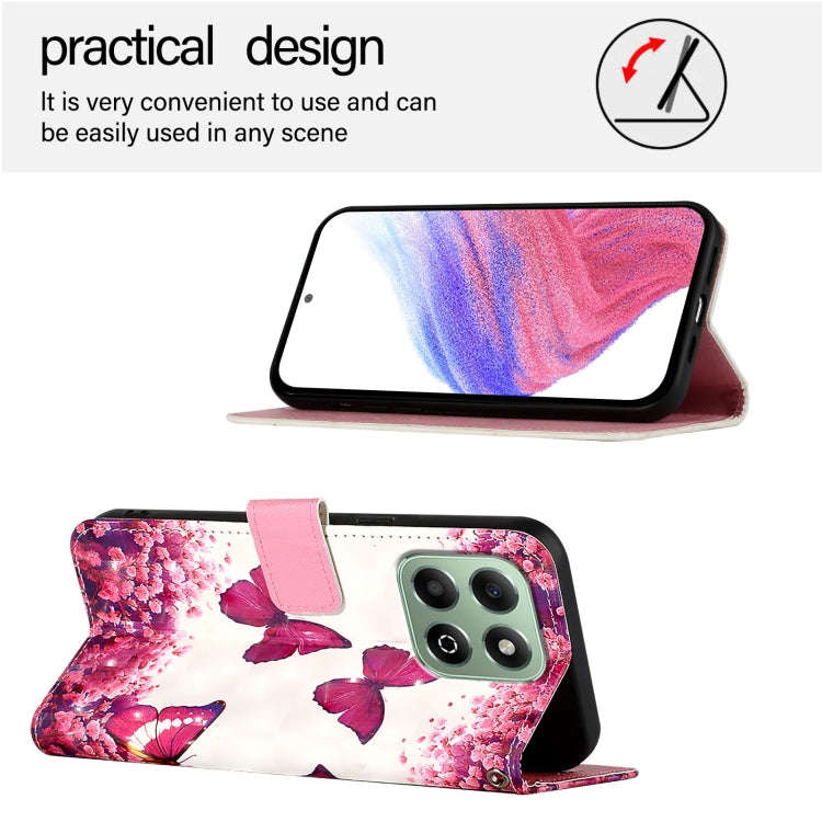 For Honor X6b 3D Painting Horizontal Flip Leather Phone Case(Rose Butterfly)