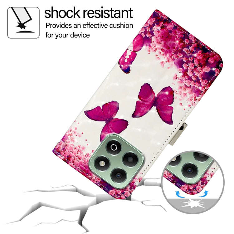 For Honor X6b 3D Painting Horizontal Flip Leather Phone Case(Rose Butterfly)