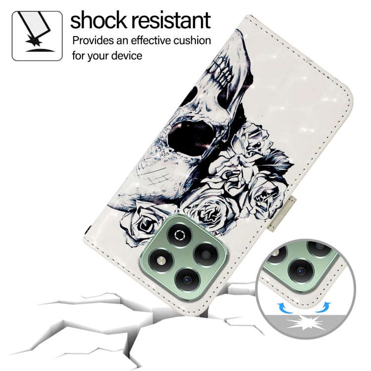 For Honor X6b 3D Painting Horizontal Flip Leather Phone Case(Skull)