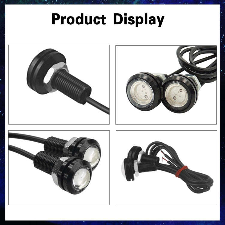 10pcs 23mm 1.5W DC12V Motorcycle Eagle Eye Light Double Lens Strobe Light(Red Light)