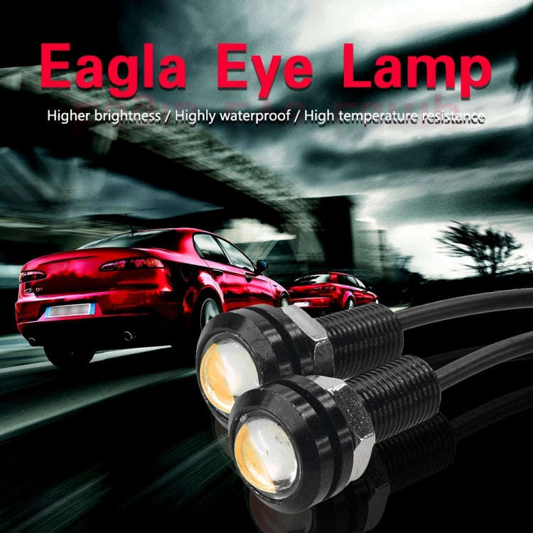 10pcs 23mm 1.5W DC12V Motorcycle Eagle Eye Light Double Lens Strobe Light(Yellow Light)