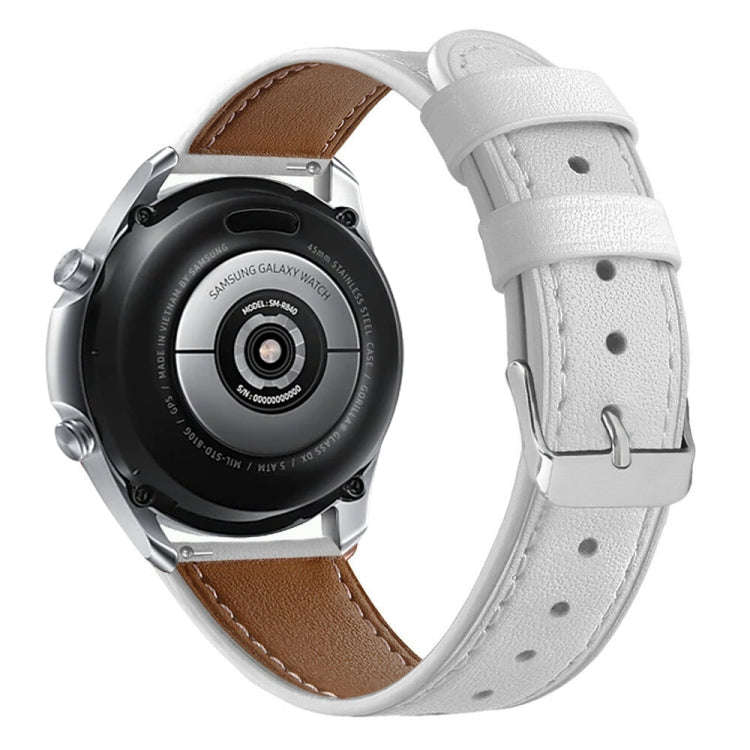 For Galaxy Watch 3 41mm Leather Watch Band(White)