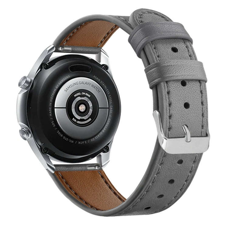 For Galaxy Watch 3 41mm Leather Watch Band(Grey)