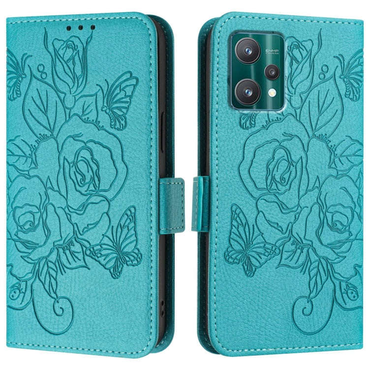 For Motorola Moto X40 Embossed Rose RFID Anti-theft Leather Phone Case(Light Blue)