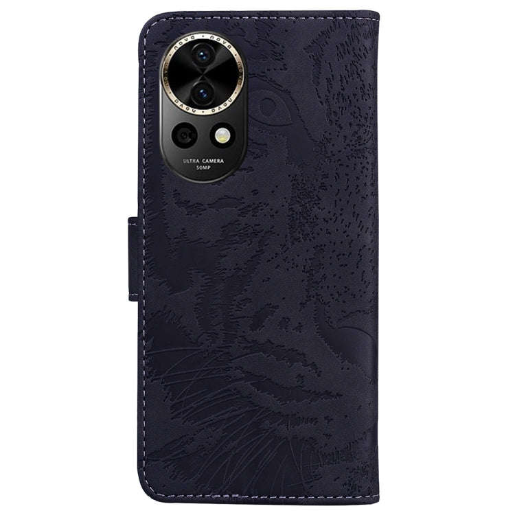 For Huawei nova 12 Tiger Embossing Pattern Flip Leather Phone Case(Black)