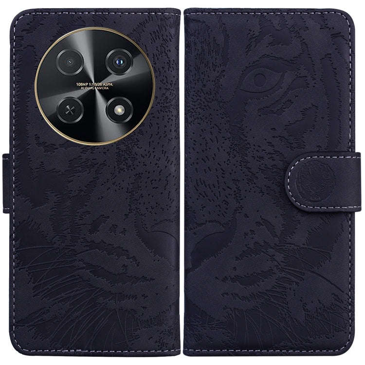 For Huawei nova 12i Tiger Embossing Pattern Flip Leather Phone Case(Black)