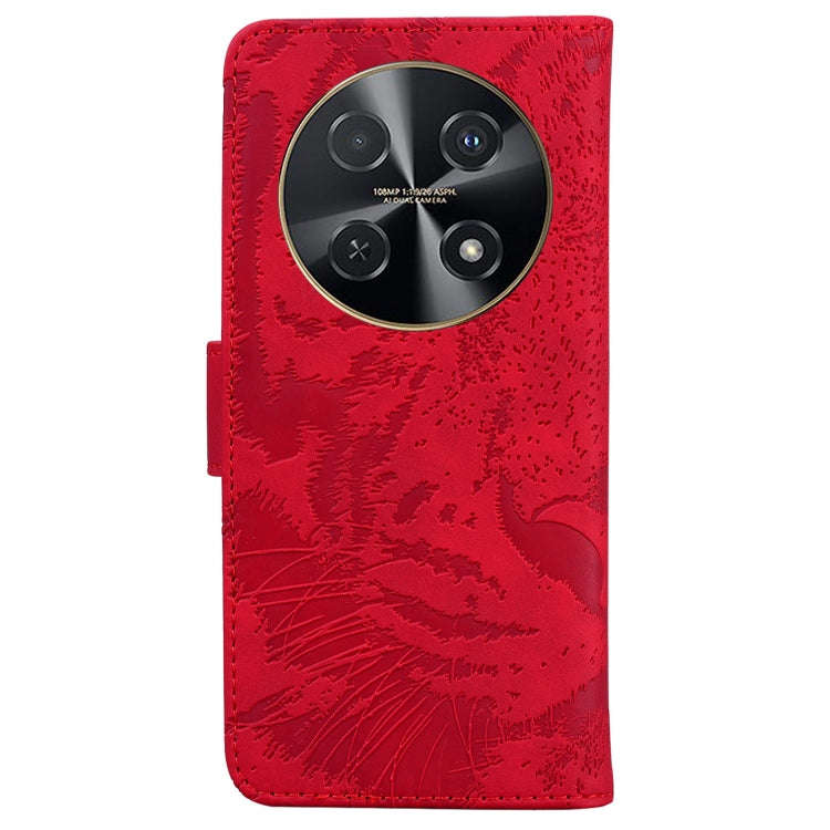 For Huawei nova 12i Tiger Embossing Pattern Flip Leather Phone Case(Red)