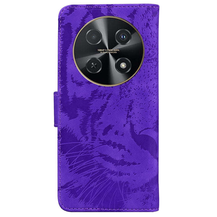 For Huawei nova 12i Tiger Embossing Pattern Flip Leather Phone Case(Purple)