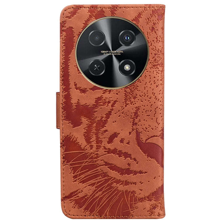 For Huawei nova 12i Tiger Embossing Pattern Flip Leather Phone Case(Brown)