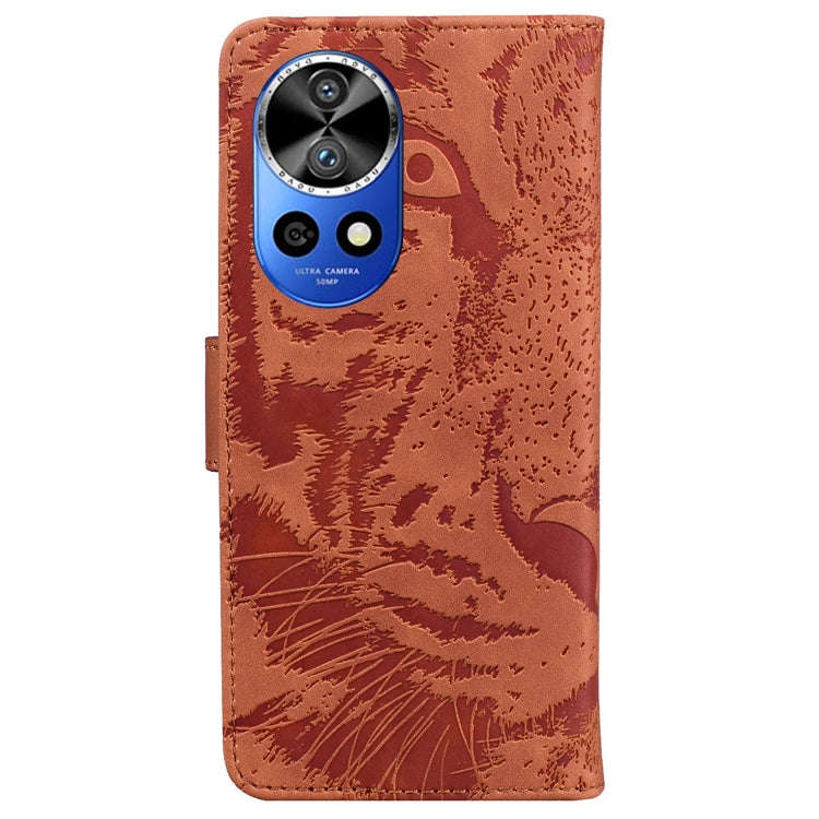 For Huawei nova 12 Pro / nova 12 Ultra Tiger Embossing Pattern Flip Leather Phone Case(Brown)