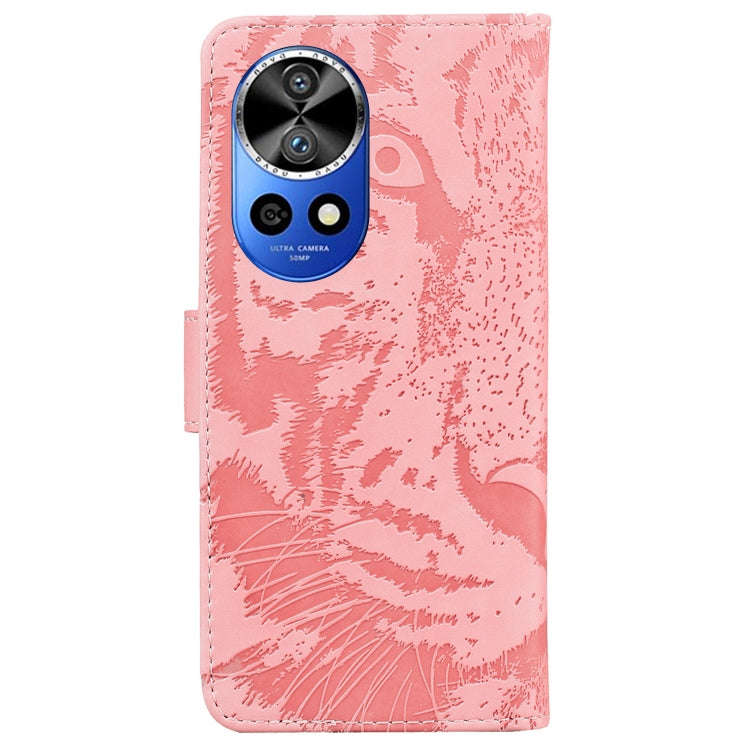 For Huawei nova 12 Pro / nova 12 Ultra Tiger Embossing Pattern Flip Leather Phone Case(Pink)