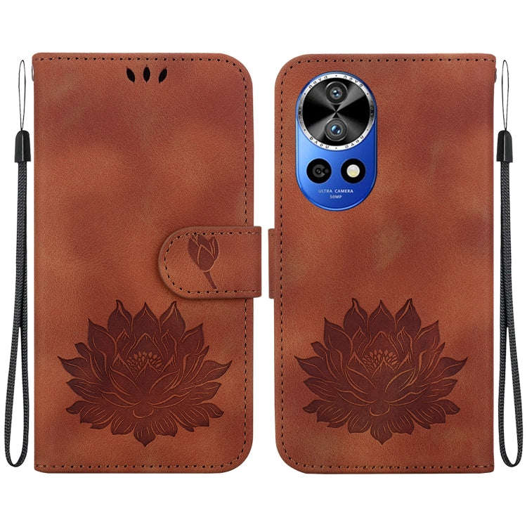 For Huawei nova 12 Pro / nova 12 Ultra Lotus Embossed Leather Phone Case(Brown)