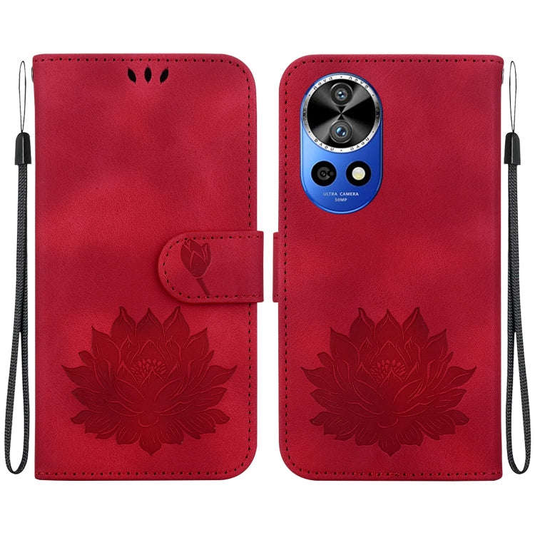 For Huawei nova 12 Pro / nova 12 Ultra Lotus Embossed Leather Phone Case(Red)
