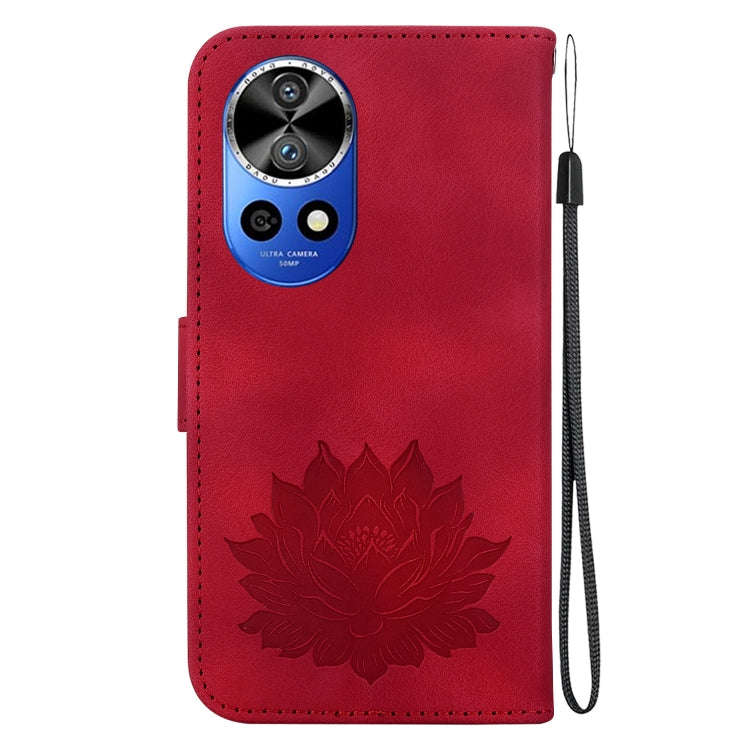 For Huawei nova 12 Pro / nova 12 Ultra Lotus Embossed Leather Phone Case(Red)