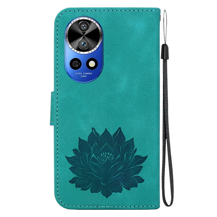 For Huawei nova 12 Pro / nova 12 Ultra Lotus Embossed Leather Phone Case(Green)