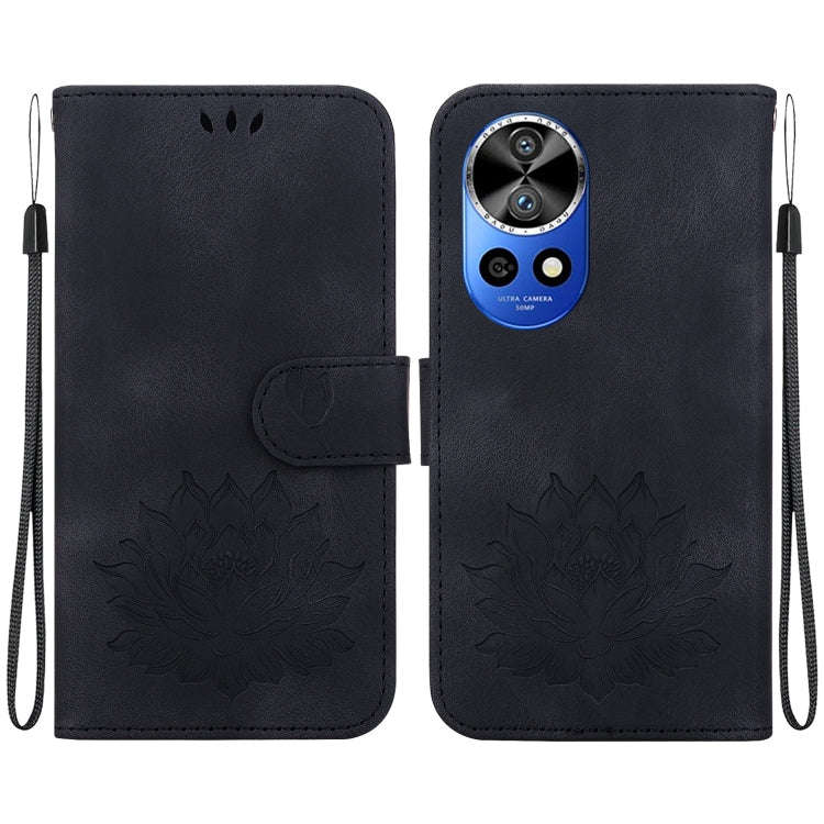 For Huawei nova 12 Pro / nova 12 Ultra Lotus Embossed Leather Phone Case(Black)