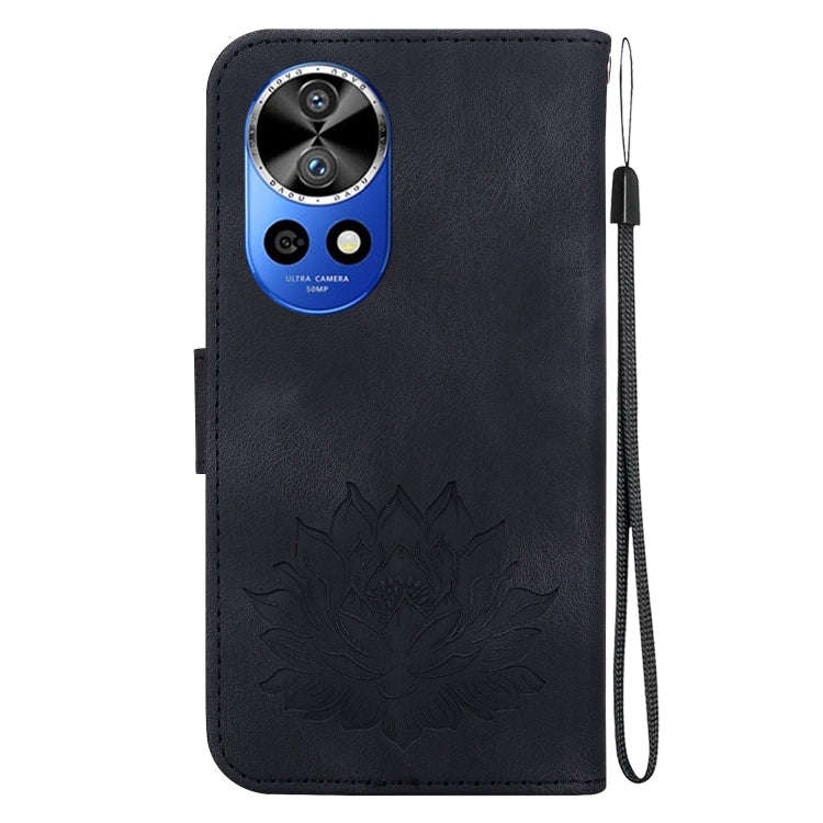 For Huawei nova 12 Pro / nova 12 Ultra Lotus Embossed Leather Phone Case(Black)