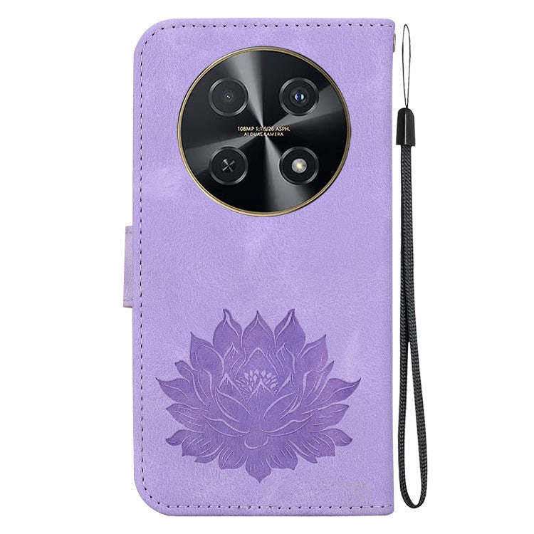 For Huawei nova 12i Lotus Embossed Leather Phone Case(Purple)