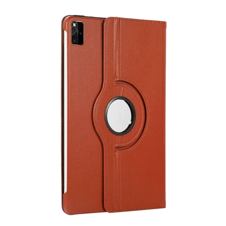 For Huawei MatePad SE 11 360 Degree Rotation Litchi Texture Leather Tablet Case(Brown)