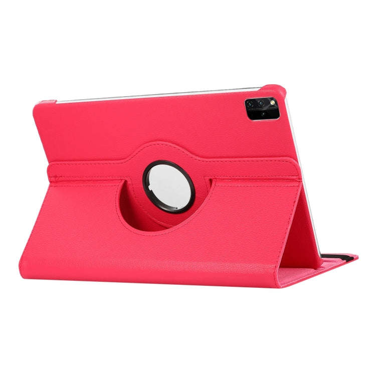 For Huawei MatePad SE 11 360 Degree Rotation Litchi Texture Leather Tablet Case(Rose Red)