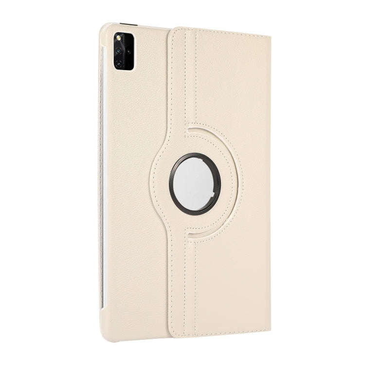 For Huawei MatePad SE 11 360 Degree Rotation Litchi Texture Leather Tablet Case(White)