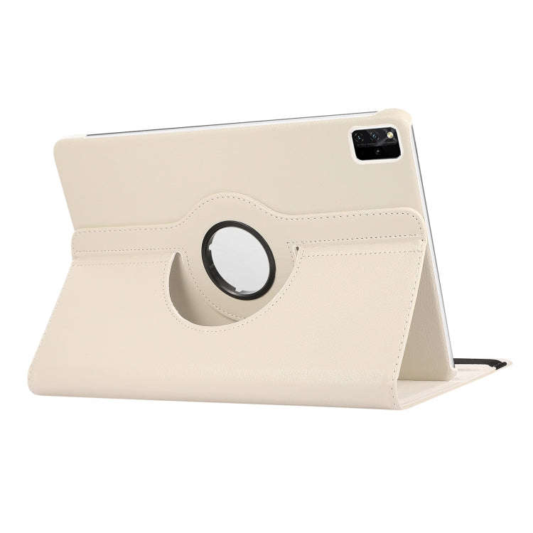 For Huawei MatePad SE 11 360 Degree Rotation Litchi Texture Leather Tablet Case(White)