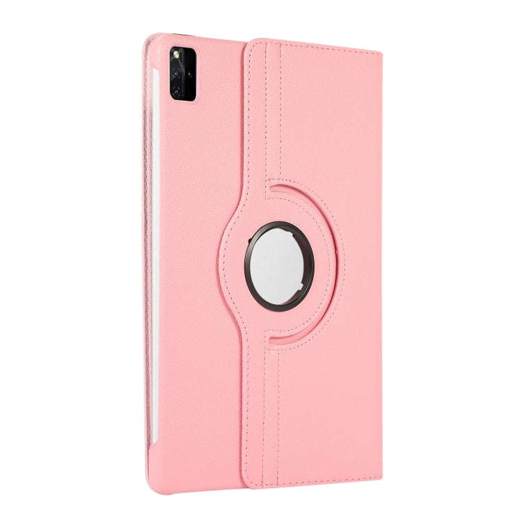 For Huawei MatePad SE 11 360 Degree Rotation Litchi Texture Leather Tablet Case(Pink)