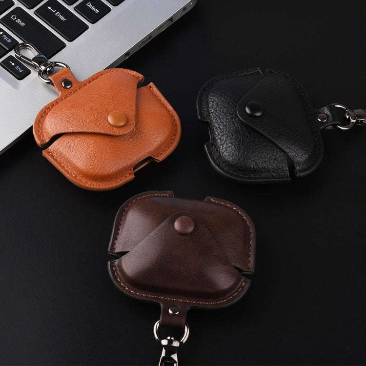For Redmi Buds 5 Business Leather Earphone Protective Case with Hook(Blue)