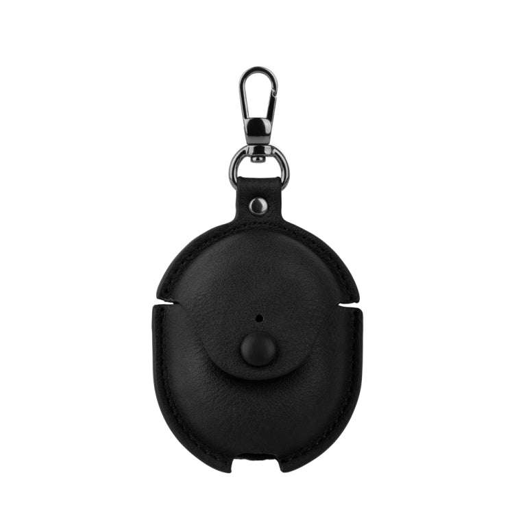 For Redmi Buds 4 Business Leather Earphone Protective Case with Hook(Black)
