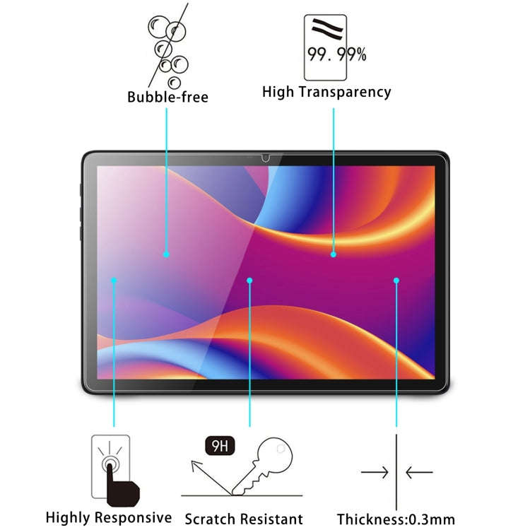 For Pixus Line / ZZB ZB10 10.1 2pcs 9H 0.3mm Explosion-proof Tempered Glass Film