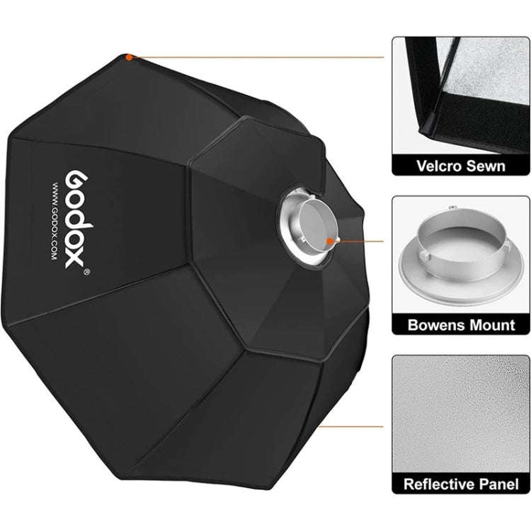 Godox Octagon Honeycomb Grid Softbox with Bowens Mount, Size:140cm
