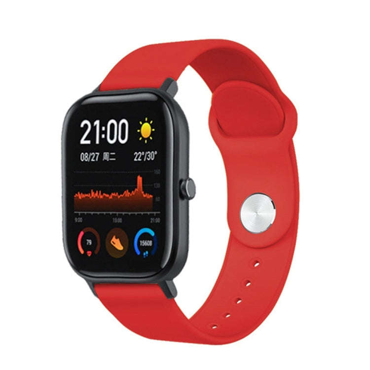 22mm For Huami Amazfit GTS Silicone Watch Band(Red)