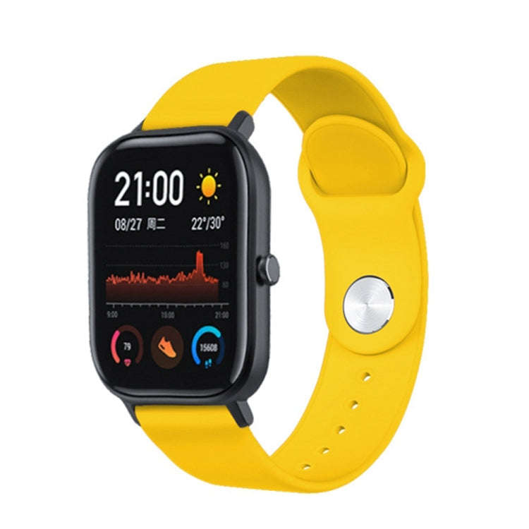 22mm For Huami Amazfit GTS Silicone Watch Band(Yellow)