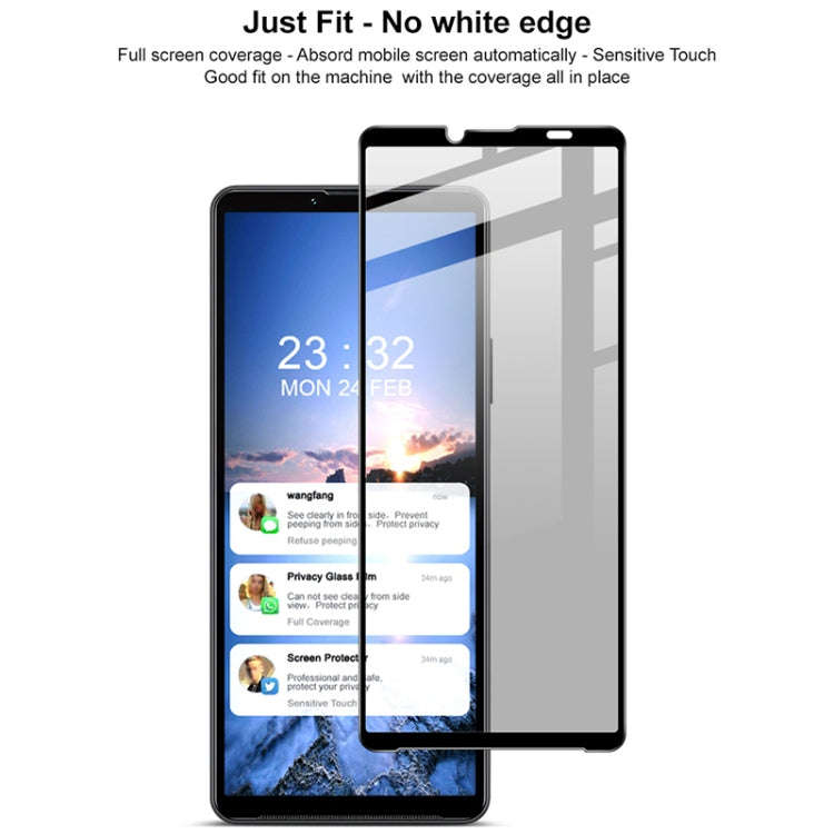 For Sony Xperia 10 VI imak HD Full Screen Anti-spy Tempered Glass Protective Film