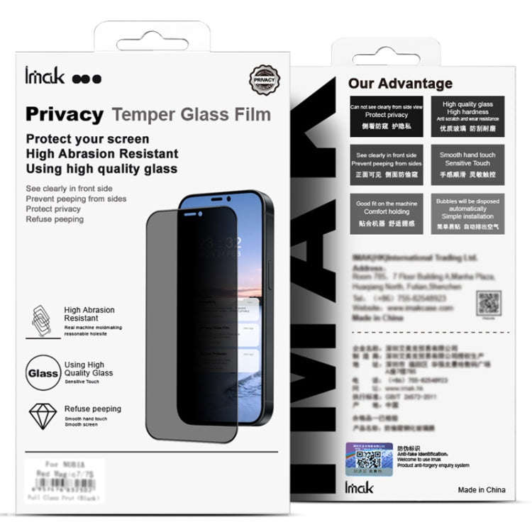 For Sony Xperia 10 VI imak HD Full Screen Anti-spy Tempered Glass Protective Film