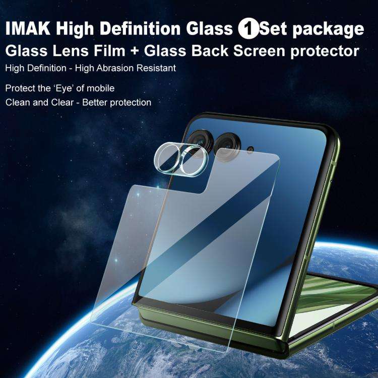 For Motorola Razr 50 Ultra 1 Sets imak Integrated Lens Film + Glass Rear Screen Sticker