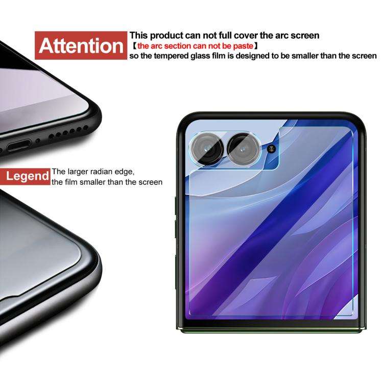 For Motorola Razr 50 Ultra 1 Sets imak Integrated Lens Film + Glass Rear Screen Sticker