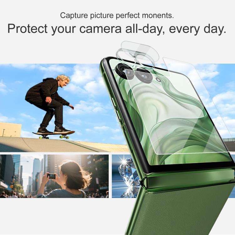 For Motorola Razr 50 Ultra 1 Sets imak Integrated Lens Film + Glass Rear Screen Sticker